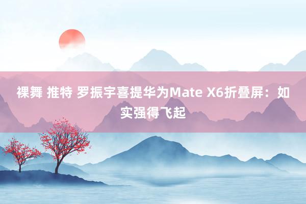 裸舞 推特 罗振宇喜提华为Mate X6折叠屏：如实强得飞起