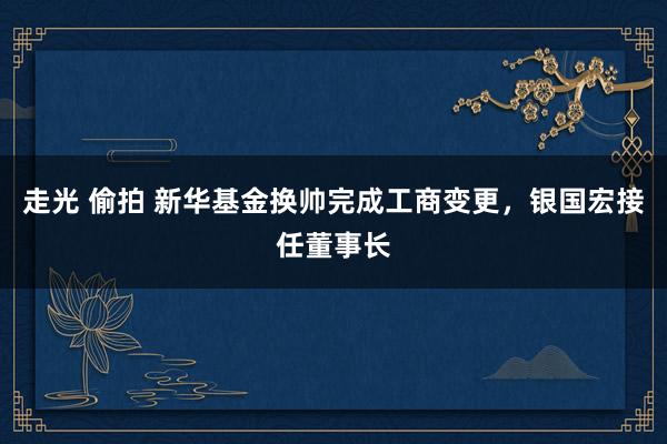 走光 偷拍 新华基金换帅完成工商变更，银国宏接任董事长